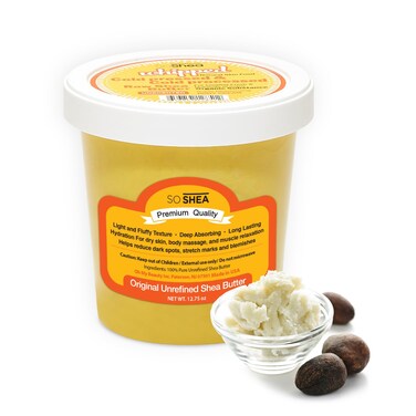 Whipped Shea Butter Unscented Original - Nourishes, Moisturizes &amp; Renews   100% African Pure Shea Butter   No Dyes &amp; Parabens   Vegan   12.75oz / 361g