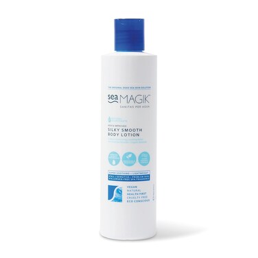 Silky Smooth Body Lotion 10.14oz/ 300ml / Mineral-Rich / Dead Sea Salt and Organic Seaweed/ 100% Vegan/ Sustainable Packaging