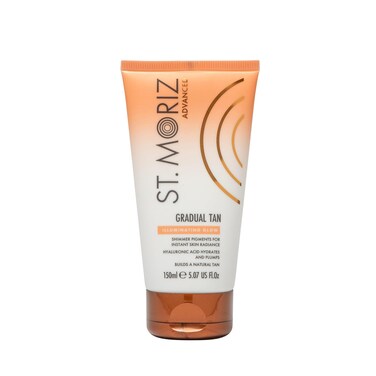 St Moriz Advanced Illuminating Gradual Self Tanner Lotion   Hydrating Vegan Sunless Tanning Moisturizer with Hyaluronic Acid &amp; Shimmer Pigments (Illuminating Glow)