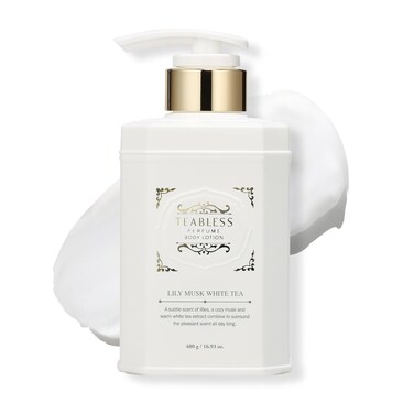 Lily Musk White Tea Perfumed Body Lotion, Daily Moisturizer, Body Lotion For Dry Skin &amp; Sensitive Skin, Non-Greasy, Slow Aging, Floral Musk Scent, Korean Skin Care