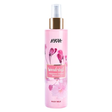 Nykaa Naturals Wanderlust Body Milk - Body Lotion for Dry Skin - Enriched with Green Tea Leaf Extracts - Lightweight and Non-Greasy Formula - Vegan - Japanese Cherry Blossom - 6.08 oz