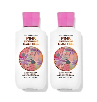 Bath &amp; Body Works Bath and Body Works Pine Pineapple Sunrise Super Smooth Body Lotion Sets Gift For Women 8 Oz -2 Pack (Pine Pineapple Sunrise)
