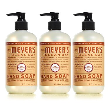 Mrs. Meyer's Hand Lotion for Dry Hands, Non-Greasy Moisturizer Made with Essential Oils, Oat Blossom, 12 oz Bottles, Pack of 3