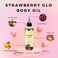 Strawberry Glo Body Oil- Softens, Moisturizes, Great For Dry Skin, Ezcema, Psoriasis, Vegan, Perfect Blend of Sunflower Argan and Apricot Oils, 4 oz