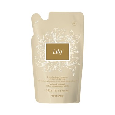 O Botic&aacute;rio - REFIL LILY CREME ACETINADO DESODORANTE HIDRATANTE CORPORAL 250g