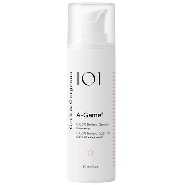 Geek &amp; Gorgeous - A-Game 5-0.05% Retinal serum - silky, light with medium-strength retinal, anti-aging - all skin types, especially combination &amp; oily skin, 1 oz