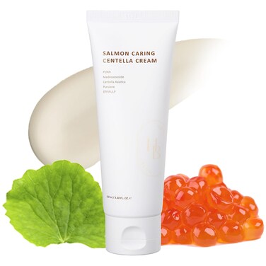 Salmon Caring Centella Cream - Salmon PDRN, Salmon Egg Extract, Centella, Madecassoside, Improve Skin Moisture Loss, Restore and Rejuvenate, Low Irritation, Korean Skincare