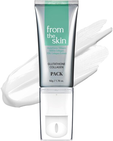 Glutathione Collagen Peel Off Mask - Anti Aging Korean Face Mask, Face Lift, Radiance Boost, Reduces Wrinkles - Built-in Silicone Spatula, 700ppm Glutathione &amp; 300 Da Collagen, 1.76 oz.