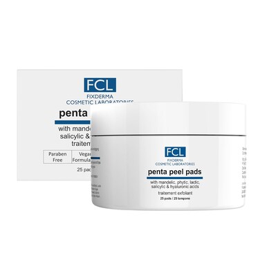 FCL Penta peel pads  Exfoliant   Removes dead cells   Reduces fine lines &amp; wrinkles   Gentle &amp; safe peeling pads  Improves skin texture   Shrinks open pores   Paraben Free   25 pads