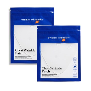 Wrinkles Schminkles Chest, Cleavage &amp; Body Stretch Mark Wrinkle Patches   Reusable Hypoallergenic Pregnancy Safe Silicone Smoothing Pads to Prevent and Reduce Wrinkles &amp; Stretch Marks   2 Pack
