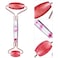 mookaitedecor Cherry Quartz Double Roller Face Massager for Women, Crystal Facial Skin Care Tool for Eye, Neck &amp; Face Anti-Aging Treatment Therapy