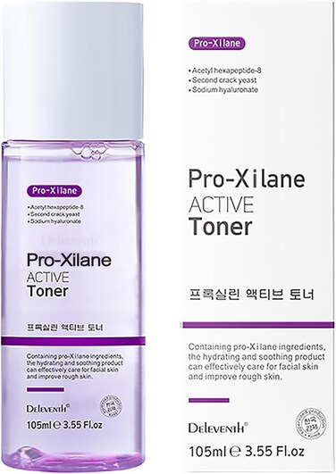 DEleventh Korean Brand Pro-Xilane Active Toner 3.55 fl.oz/Mild Moisturizing, Anti-Aging, Anti-Wrinkle, Improves Rough Skin and Delays Aging Sign, Peptides, Boosts Elasticity and Smoothness