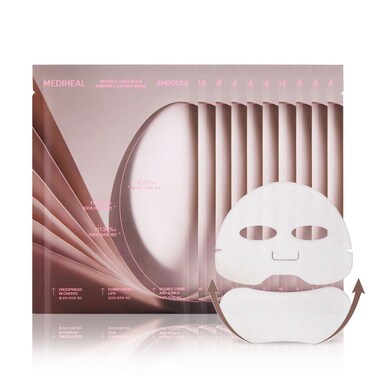 Mediheal Retinol Collagen Ampoule Lifting Mask (4 Counts) for V Line Mask Anti-Aging - Helps Reduce Fine Lines &amp; Wrinkles, and Smoothens Skin