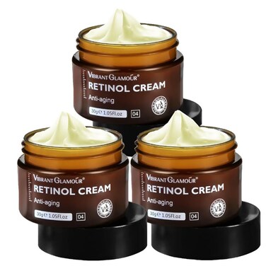 Retinol Anti Aging Face Cream &amp; Essence, Vibrant Glamour Aging, Vibrant Glamour Retinol Cream Anti Aging, Vibrant Glamour Retinol Cream, Anti-aging Firming Serum, (Cream), 3.0 Ounce (3 PCS)