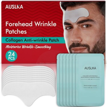 AUSLKA Men's Forehead Wrinkle Patches 24PCS,Anti-Wrinkle Facial Treatment,Smooth Fine Lines &amp; Wrinkles