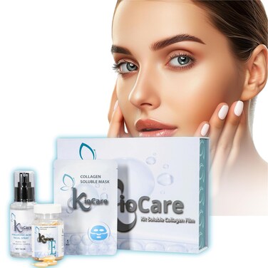 KIOCARE- Skin Care Set, Hyaluronic Acid Spray(1) + Vitamin E Capsules for Face(1) + Melting Collagen Mask(6). Skin Care Kit, Skincare Set, Collagen, Anti Aiging Set, Beauty Kit, Facial Care Set