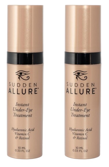 Sudden Allure Instant Under Eye Treatment Serum &ndash; Erase Under Eye Bags, Dark Circles, Wrinkles &amp; Lift Sagging Eyes - Instantly Tighten &amp; Firm - Reduce Eye Bags &amp; Crows Feet   Made in USA (10 ml, 2pk)