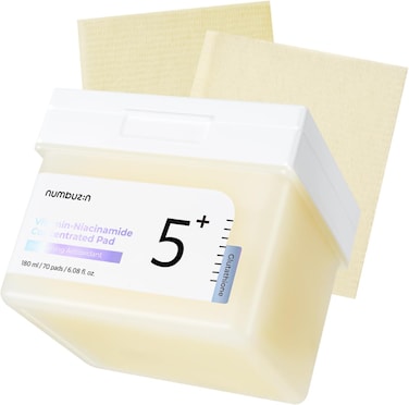 numbuzin No.5 Toner Pads   Vitamin-Niacinamide Concentrated Pad   Double-Sided   Glutathione, Niacinamide, PHA &amp; LHA   Exfoliation, Hyperpigmentation Care   70 Pads/180 ml