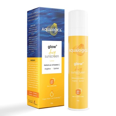 Glow+ Dewy Face Sunscreen with SPF 50+ &amp; PA+++   Blue Light Protection &amp; No White Cast   Helps Give Glowing Skin with Papaya &amp; Vitamin C   1.76 Oz/50g