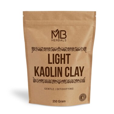 MB Herbals Light Kaolin Clay 1.1 lb / 17.6 oz / 500g   Kaolin White Clay for Face Pack