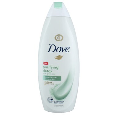 Dove Purifying Detox Body Wash for Dry Skin Green Clay Deeply Cleanse and Renew Skin 22 oz