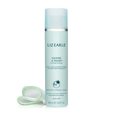 Liz Earle Cleanse &amp; Polish Hot Cloth Face Wash - Gentle Facial Cleanser &amp; Exfoliating Cotton Cloth - Boosts Hydration and Reveals Instant Radiance (100ml)