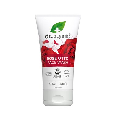 Dr. Organic Rose Otto Face Wash   Cleanses and Rejuvenates Skin, Promotes Radiance, Natural, Certified Organic, Paraben &amp; SLS-Free, 150 mL / 5.1 fl oz