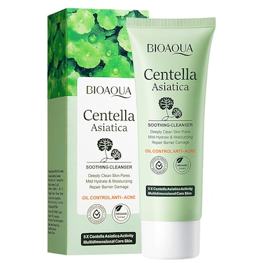 BIOAQUA Centella Asiatica Soothing Face Cleanser Oil Control Anti-Acne Deep Pore Clean Facial Hydrating Moisturizing 100g/3.5oz