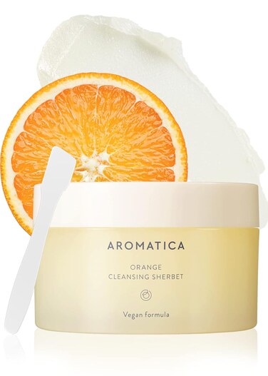 AROMATICA Orange Cleansing Sherbet 150g - Double Cleanser, Makeup Cleansing Balm - Melts Away Stubborn Impurities