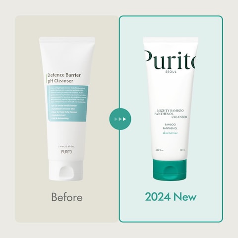 PURITO Mighty Bamboo Panthenol Cleanser, Gentle Face Wash for Moisturizing, for Sensitive Skin, Vegan &amp; Cruelty-Free Face Cleanser150ml / 5.07 fl. Oz.