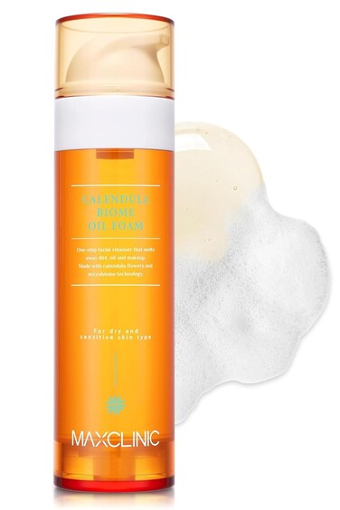 [K-Beauty] Calendula Biome Oil to Foam - All-in-One Korean Face Wash Oil Based Foaming Facial Cleanser - Hydrating, Moisturizing &amp; Soothing Makeup Deep Cleansing Oil for All Skin Types (3.88 fl oz)