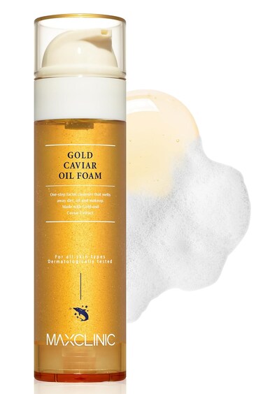 [K-Beauty] Gold Caviar Oil to Foam - All-in-One Korean Face Wash Oil Based Foaming Facial Cleanser - Age-Defying, Moisturizing &amp; Skin Firming Makeup Deep Cleansing Oil for Sagging Skin (3.88 fl oz)