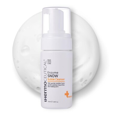 tHermoCEUTICAL Enzyme Snow Bubble Cleanser - Plant-Based Mousse Facial Wash, Papaya Enzyme for Skin Brightening, Refine Skin Texture, Micro Rich Bubbles, Gentle Cleansing, 3.38 fl.oz