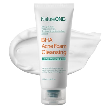BHA Acne Foam Cleansing, Acne Face Wash, Salicylic Acid for Acne Prone Skin, Exfoliator, Sebum, Blackhead Remover and Dead Cells, Foaming Pore Cleanser, Korean Skincare, 100ml, 3.38 fl.oz.