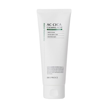 Deoproce AC Cica Calming Acne Cleansing Foam 150 ml, Korean Skincare, Centella Asiatica Extract, Vitamin Tree Fruit, White Rice Flower Extract