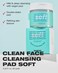 Clean Face Cleansing Pad Soft - Vegan Dual-Sided Natural Pads for Double Cleansing and Exfoliate - Powerful Hypoallergenic Essence for Makeup Removal, 60 Pads