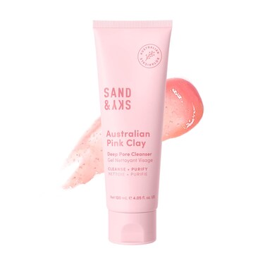 Sand &amp; Sky Australian Pink Clay Deep Pore Cleanser. pH 5.5 Gel Cleanser. Clear Congestion. Reduce Appearance of Pores. Gently Exfoliates. Hydrates &amp; Moisturize Skin (4.05 fl oz)