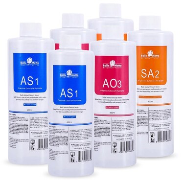 Hydrate Solution for Facial AS1 SA2 AO3 for Hydrogen Oxygen Facial Machine Professional, Aqua Peeling Solution Hydrate Serums for Facial Cleansing, Face Skin Care, Hydrating (400ml/6Pcs)