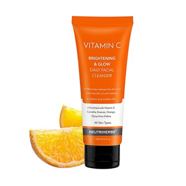 Neutriherbs Vitamin C Face Wash,Daily Facial Cleanser with Aloe &amp; Hyaluronic Acid  Clean,Refresh,Brighten and Balance Complexion  For All Skin Type, 120ml 4 fl. oz
