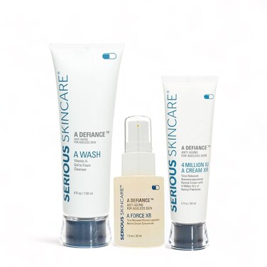 Retinol Face Renewal Skin Care Set - Micro Exfoliate, Resurface &amp; Hydrate for Radiant Skin - Encapsulated Retinol for Fine Lines &amp; Wrinkles - Serum, Moisture Cream &amp; Cleanser Wash - Serious Skincare