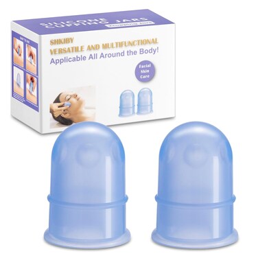 Facial Cupping - Face Massage Cupping Set - Facial Suction Cups To Reduce Appearance Of Fine Lines - Face Suction Cup Set For Lymphatic Drainage (2Pcs Set)