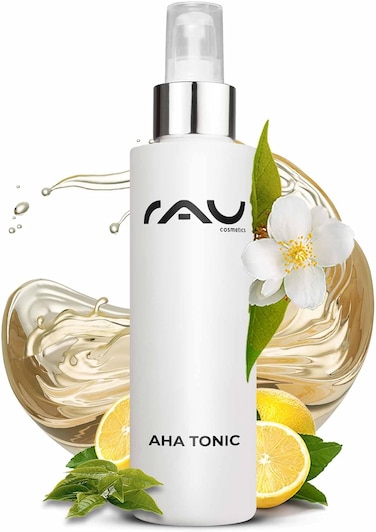 RAU AHA Tonic (6.8 oz) - Refreshing Facial Toner with White Tea and 3 Fruit acids (AHA) - Anti-Aging Toner - Pimple &amp; Blemish Removal - exfoliating Glow Toner