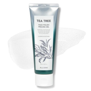 Face Scrub Peeling Gel Tea Tree   Deep Cleansing Face Wash, Korean Exfoliating, Low Irritation for All Skin, Moisturizing Glowing Gentle Dead Skin Remover, Sebum&amp;Pore Care, 4.05 Fl Oz