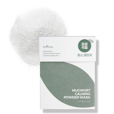 ISNTREE Mugwort powder wash 1g 0.03oz x 25ea   Mild peeling   Enzyme bubble cleanser   Soothes sensitive skin