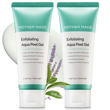 Exfoliating Vegan Facial Peeling Solution with Green Tea, Vitamin E, Hyaluronic Acid (Pack of 2)   Gentle Natural Face &amp; Full Body Scrub Exfoliator, Cleansing, Peeling, Korean Skincare