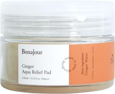 [BONAJOUR] Ginger Aqua Relief Toner Pad for Sensitive Skin, Gentle Exfoliation and Soothing