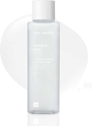 Face Republic AHA/BHA Toner 160ml 5.41 fl oz   Clarifying, Refining, Hydrating   Pore Care, Gentle Exfoliation   AHA BHA PHA LHA   for Oily, Sensitive Skin   Alcohol-Free   Vegan Korean Skincare