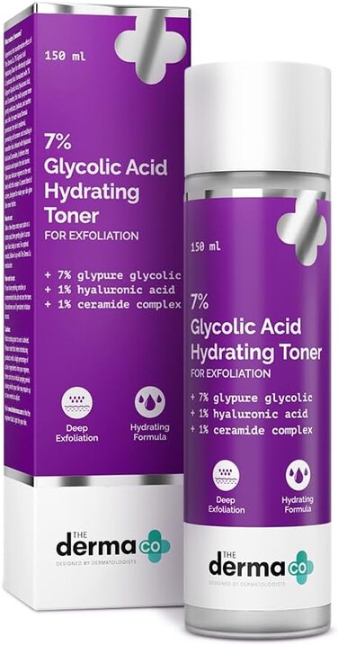 7% Glycolic Acid Hydrating Toner Hyaluronic Acid &amp; Ceramide Complex Skin Multi-Purpose Exfoliating Toner for Face,Body, Underarms &amp; Scalp Lotion I 150Ml