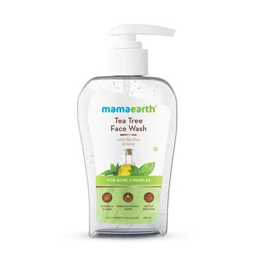 MAMAEARTH Tea Tree Face Wash with Neem   Helps Control Acne &amp; Pimple &amp; Removes Excess Oil   Non-Drying Facial Cleanser for All Skin Types   8.45 Fl Oz (250ml)