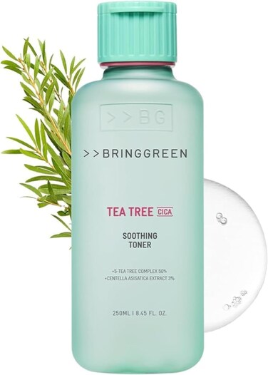 BRING GREEN Tea Tree CICA Soothing Toner   Mild Daily Skincare Routine for Cooling and Hydrating Effect (8.5 Fl. Oz., 250ml)